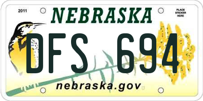 NE license plate DFS694