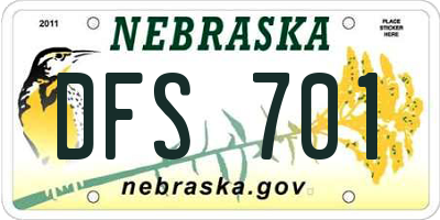 NE license plate DFS701