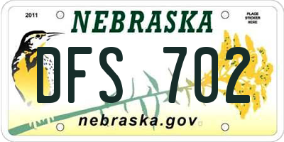 NE license plate DFS702