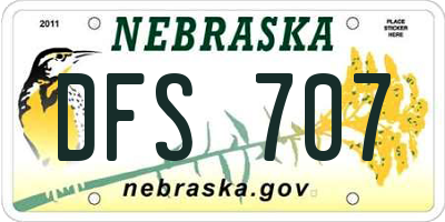 NE license plate DFS707