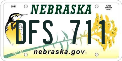 NE license plate DFS711