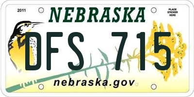 NE license plate DFS715