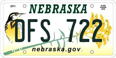 NE license plate DFS722