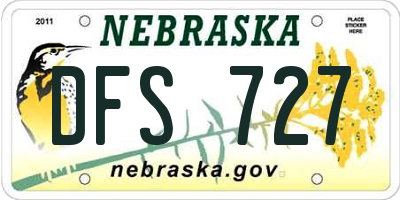 NE license plate DFS727