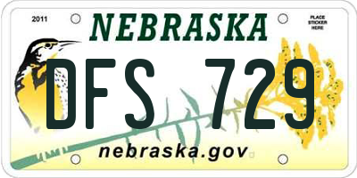 NE license plate DFS729