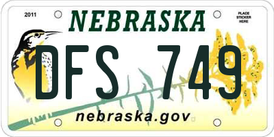NE license plate DFS749