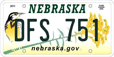 NE license plate DFS751
