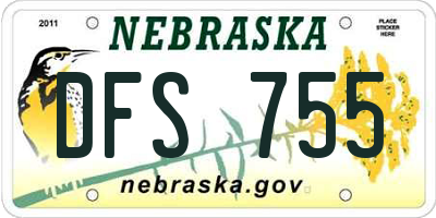 NE license plate DFS755