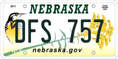 NE license plate DFS757