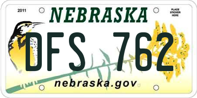 NE license plate DFS762