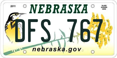 NE license plate DFS767