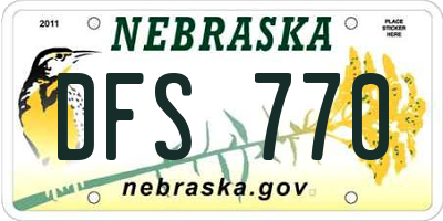 NE license plate DFS770