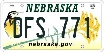 NE license plate DFS771