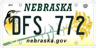 NE license plate DFS772