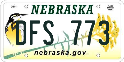 NE license plate DFS773