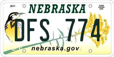NE license plate DFS774