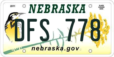 NE license plate DFS778