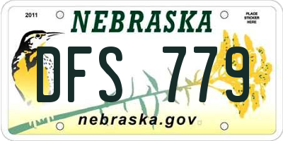 NE license plate DFS779