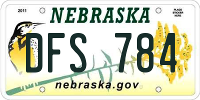 NE license plate DFS784