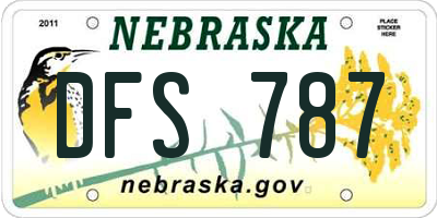 NE license plate DFS787