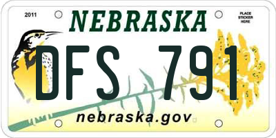NE license plate DFS791