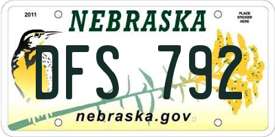 NE license plate DFS792