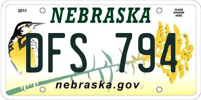 NE license plate DFS794