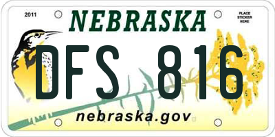 NE license plate DFS816
