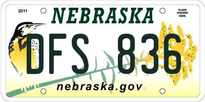 NE license plate DFS836