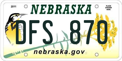 NE license plate DFS870