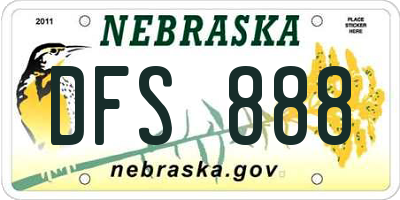 NE license plate DFS888