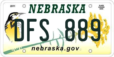 NE license plate DFS889