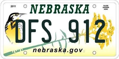 NE license plate DFS912