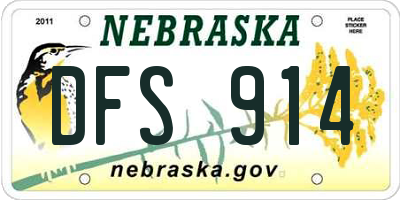 NE license plate DFS914