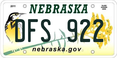 NE license plate DFS922