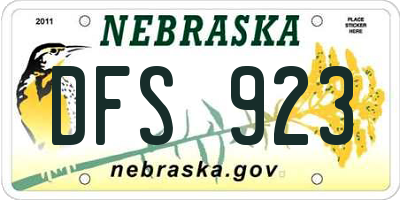 NE license plate DFS923