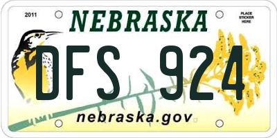 NE license plate DFS924