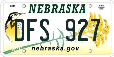 NE license plate DFS927