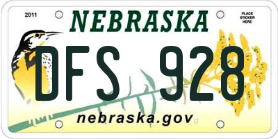 NE license plate DFS928