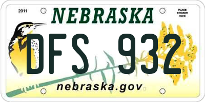 NE license plate DFS932