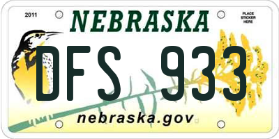 NE license plate DFS933