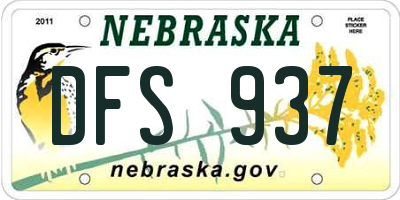 NE license plate DFS937