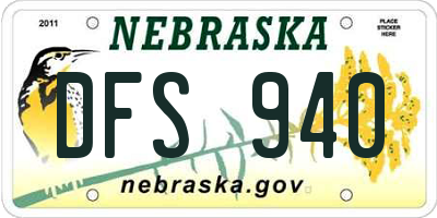 NE license plate DFS940