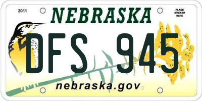 NE license plate DFS945