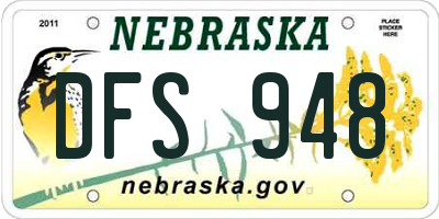 NE license plate DFS948