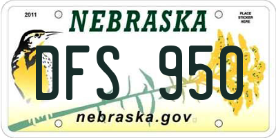 NE license plate DFS950