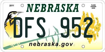 NE license plate DFS952