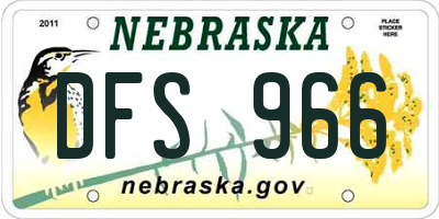 NE license plate DFS966