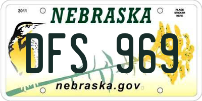 NE license plate DFS969