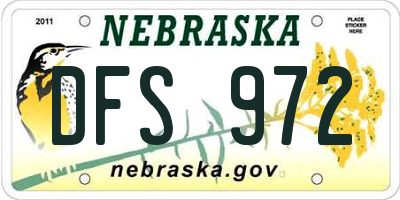 NE license plate DFS972